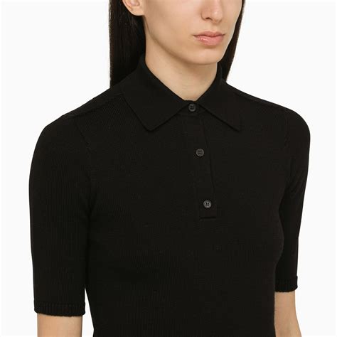 fendi ss19 wool|Black wool polo shirt .